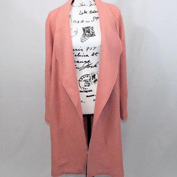 Tahari Jackets & Blazers - Tahari Dusty Rose Boiled Wool Duster Coat, Cardigan Style Size Medium